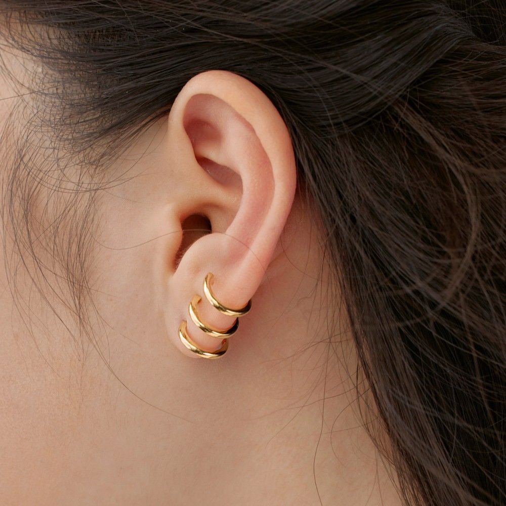 S925 Sterling Silver Multi-layer Line Twin Simple Fashion Design Small Women's Ear Studs - Image 4