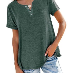 Casual Solid Color Round Neck Loose Long Sleeve T-Shirt