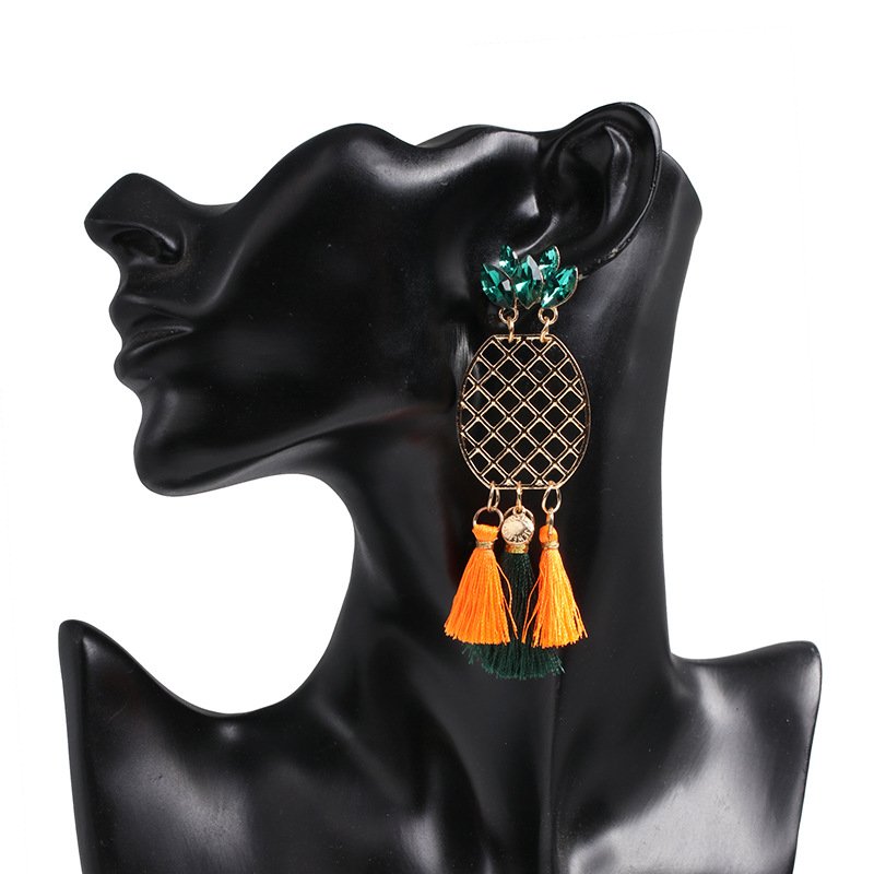 Pineapple tassel earrings - Image 2