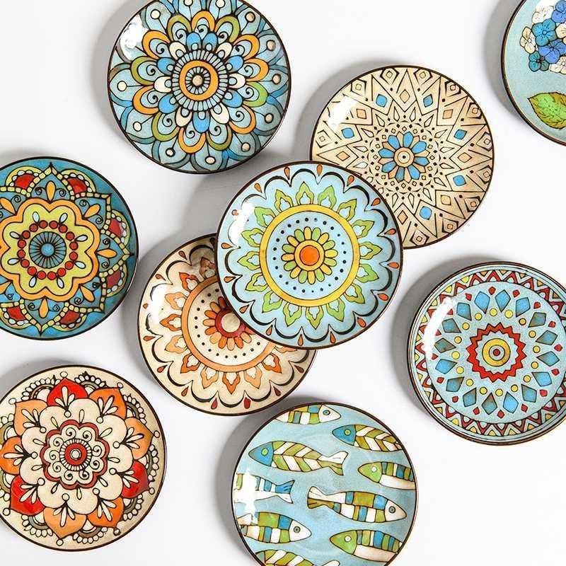 Hand painted ceramic plate round dinner plate - Image 2