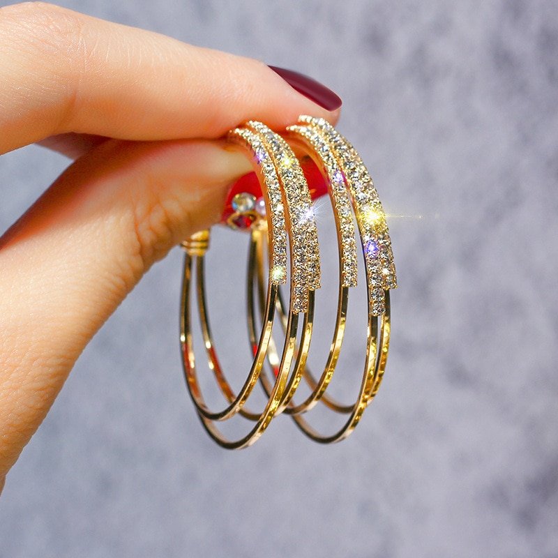 925 silver needle trend wild big circle earrings - Image 2