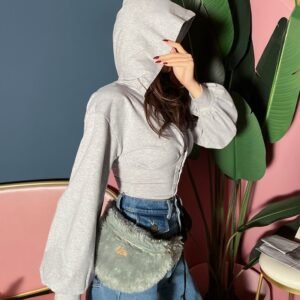 Lantern long sleeve slim fitting women's Hoodie