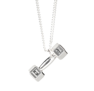 American Tide brand sports fitness weightlifting small dumbbell titanium steel necklace couple pendant European and American jewelry couple necklace - Image 9