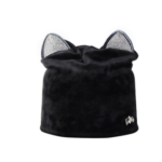 Autumn Winter Women's Beanies Cat Hat Ladies Warm Velvet Skullies  With Flashing Rhinestone Ear Flaps Girls Cute Bonnet Touca
