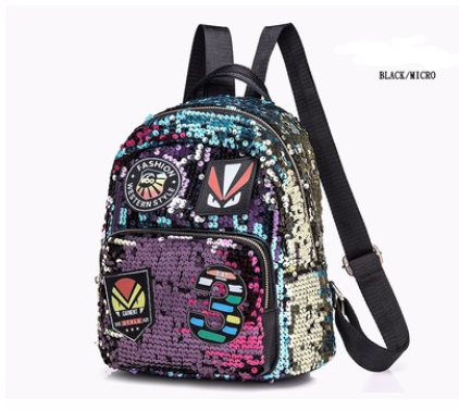 Korean fashion color sequins shoulder bag trend personality waterproof travel bag - Image 9