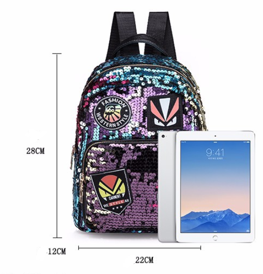 Korean fashion color sequins shoulder bag trend personality waterproof travel bag - Image 2