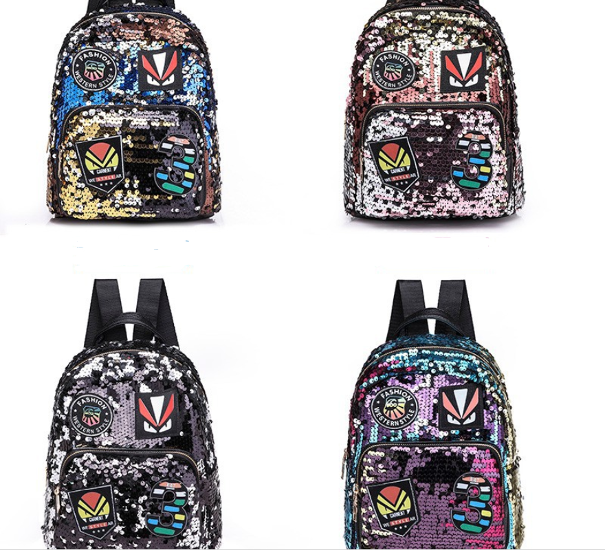 Korean fashion color sequins shoulder bag trend personality waterproof travel bag