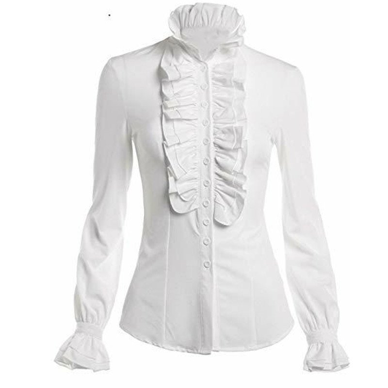 Explosive Ruffled Slim Trumpet Sleeve Long Sleeve Shirt - Image 3