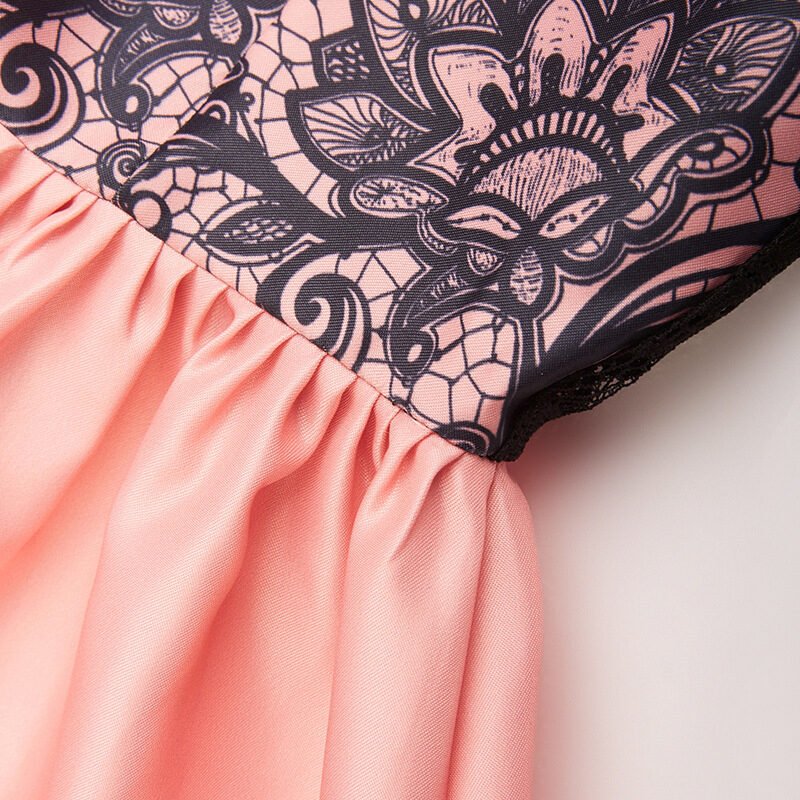 Positioning floral back cut out lace retro skirt - Image 2