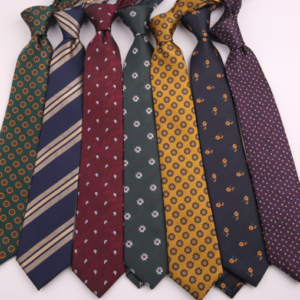 Men's Polyester Striped Flower Fashion Business Formal Tie