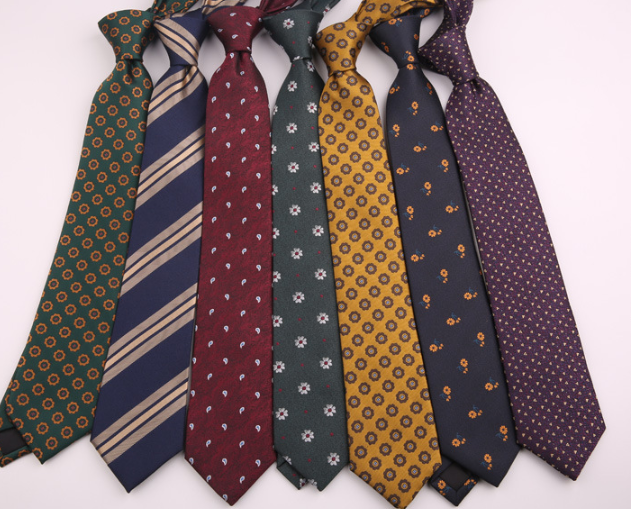Men's Polyester Striped Flower Fashion Business Formal Tie