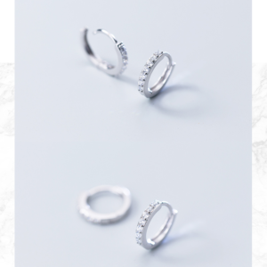 Korean style micro-encrusted circle earrings small earrings earrings jewelry