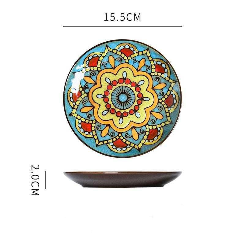 Hand painted ceramic plate round dinner plate - Image 8