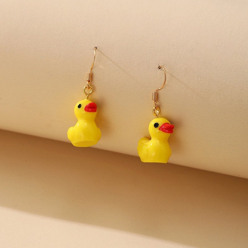 Fashion Sweet Little Yellow Duck Earrings - Image 2