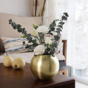 Stainless Steel Vase With Cross Metal Gold Ball