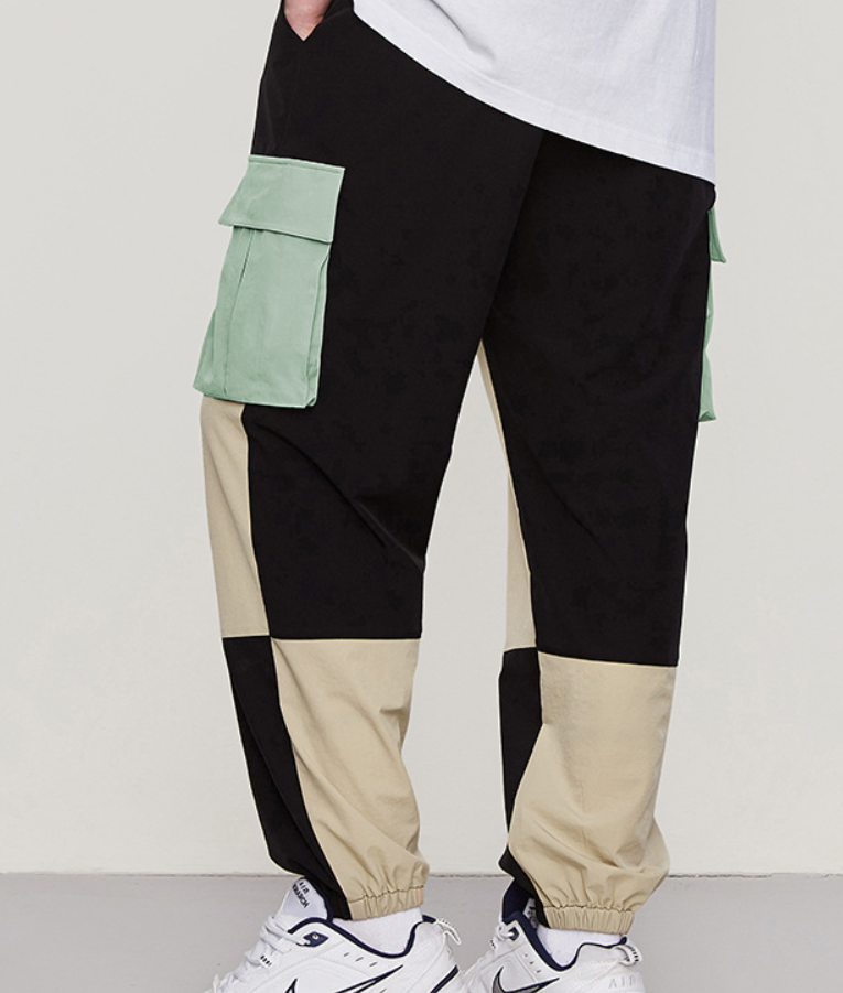 Pocket Contrast Color Stitching Beam Casual Men's Windbreaker - Image 4