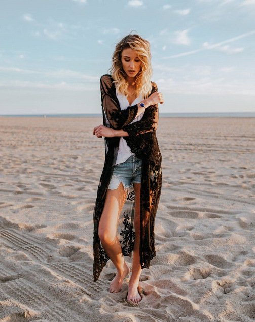 Mesh beach holiday blouse - Image 5