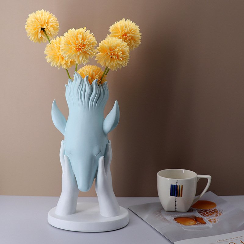 Household Creative Resin Flower Insert Deer Ornaments - Image 2