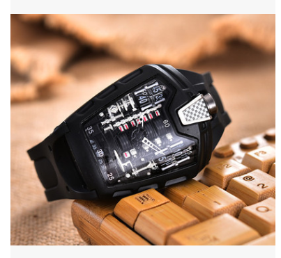 Fashion hollow ghost head silicone belt quartz men's watch imitation mechanical watch - Image 12
