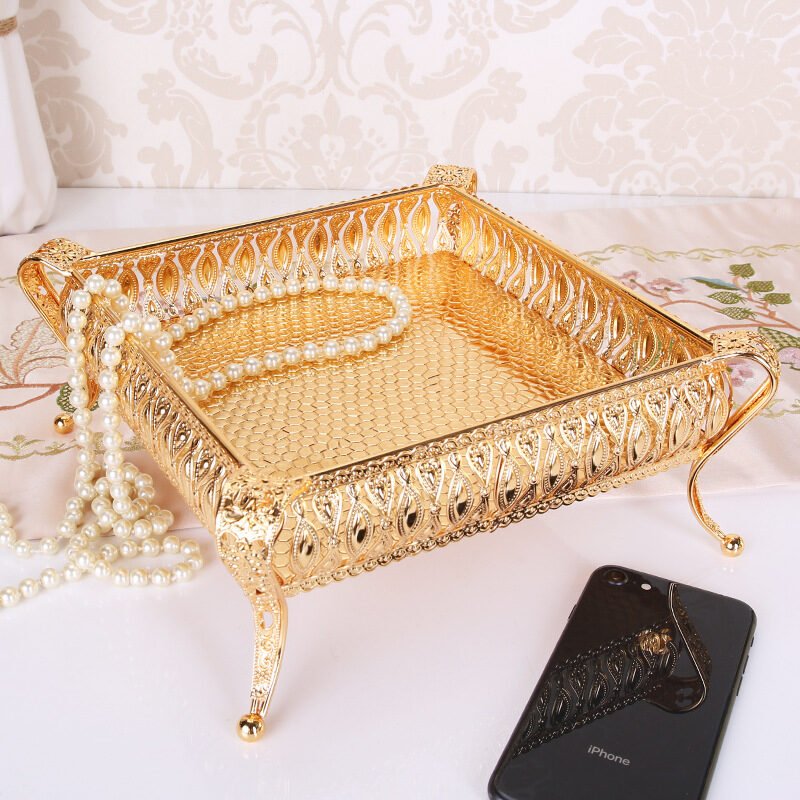 Living Room Household Fruit Plate Metal Fruit Plate Storage Box - Image 3