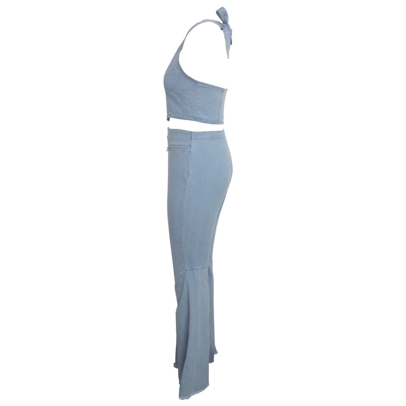 Frosted washed denim suit - Image 12