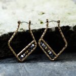 Geometric String Natural Stone Earrings