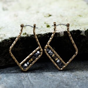 Geometric String Natural Stone Earrings