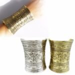 Vintage Embossed Flower Bracelet Pattern Long Exaggerated Bracelet