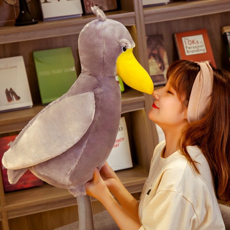 Grey Stork Bird Soft Stuffed Plush Toy - Image 3