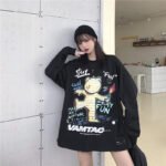 Cotton Korean Printed Top For Female Students In Autumn