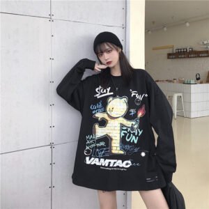 Cotton Korean Printed Top For Female Students In Autumn