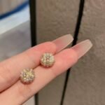 Vintage Embroidered Ball Earrings With Artificial Pearl Earrings