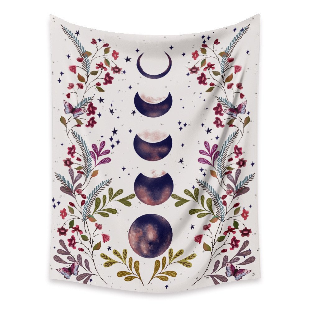 Psychedelic decorative flower wall with stars and moonlight - Image 3