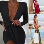 Pleated wrap hip dress