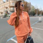 Two-piece fashion sports sweater suit