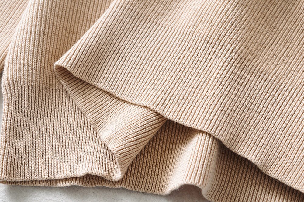 Women's European And American Retro Beige Knit Striped Loose Lazy Sweater - Image 3