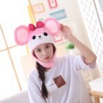 Cartoon Plush Short Bow Mouse Headgear Hat