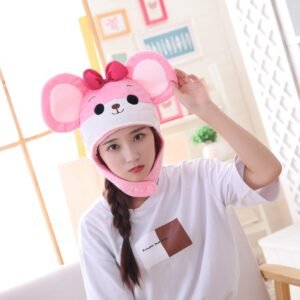 Cartoon Plush Short Bow Mouse Headgear Hat