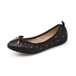 Round Toe Flat Sole Shoes Shallow Mouth Bow Soft Sole Casual Peas Shoes