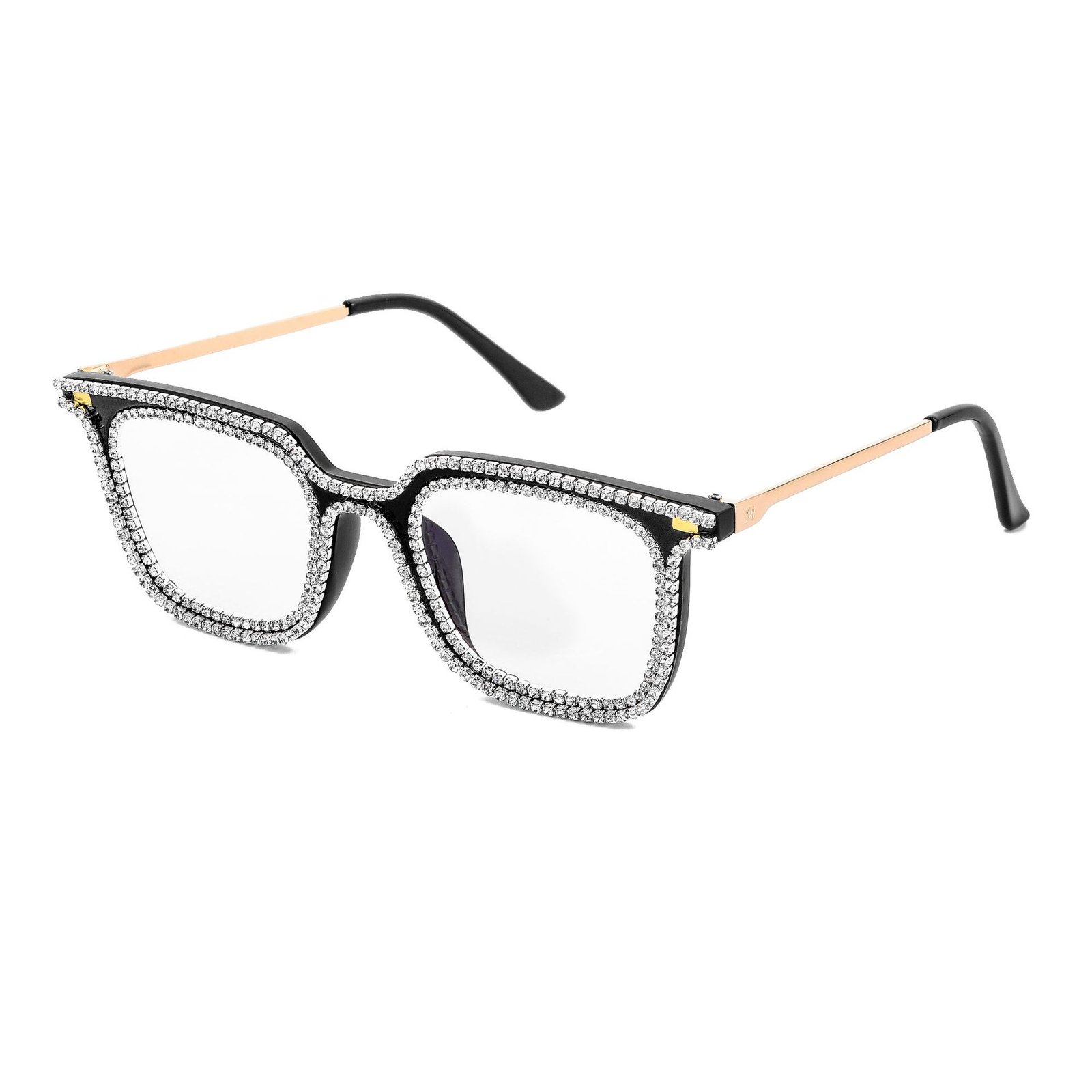 Square Point Drill Sunglasses Leopard Pattern Frame Diamond Fashion Sunglasses - Image 2