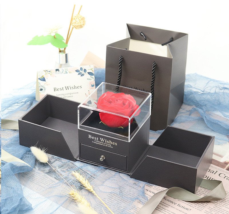 Transparent Acrylic Double-Door Jewelry Box - Image 3