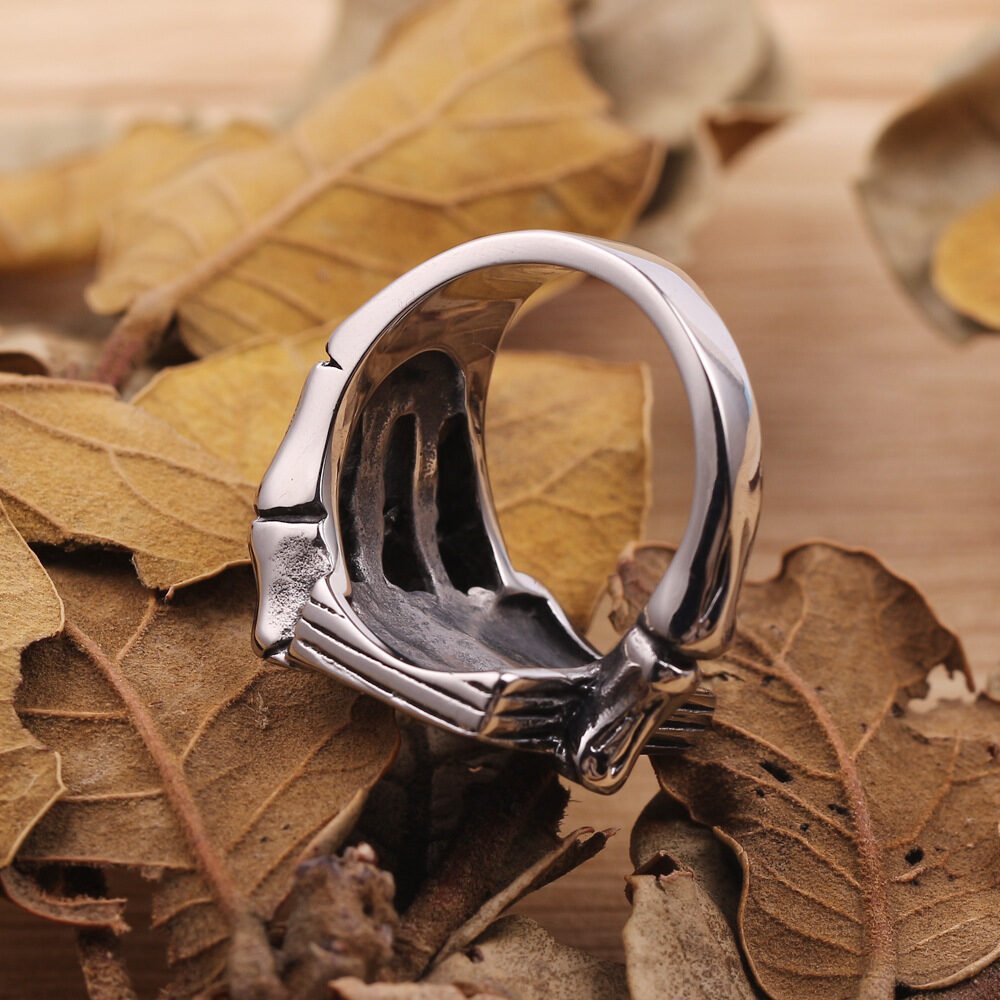 Men'S Titanium Steel Ring Trendy Male Domineering Steel Ring Spades A Poker Ring - Image 2