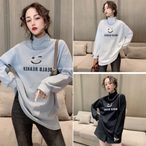 Smiley print fashion European base shirt