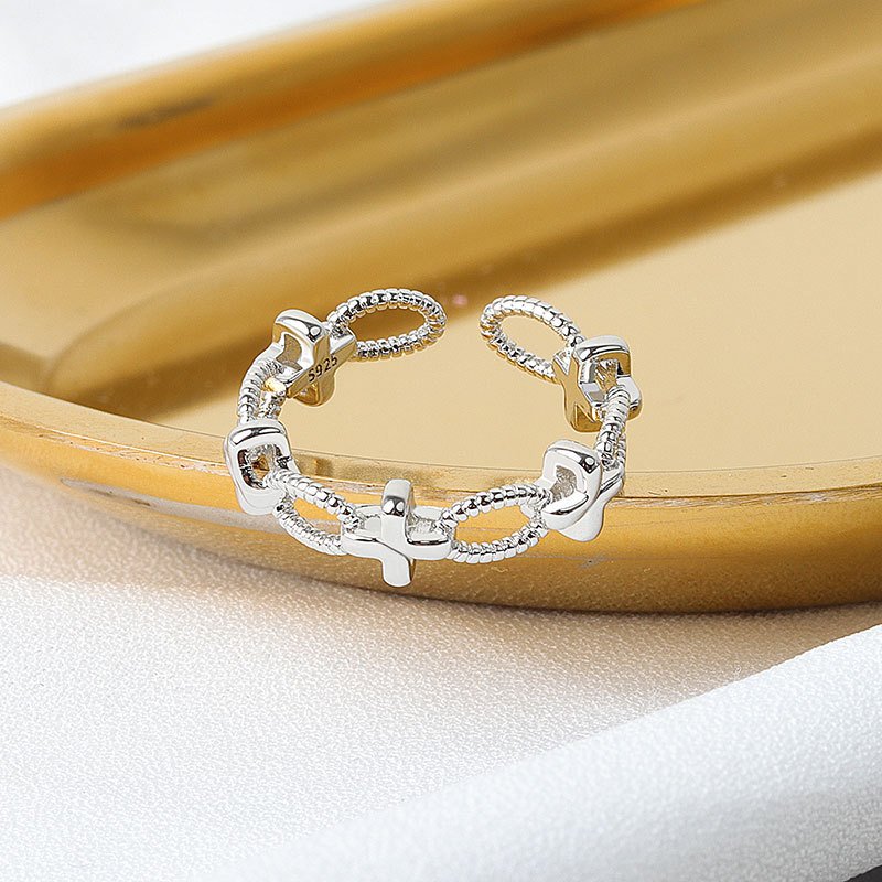 Cross Twist Ring Hollow Personality Geometry - Image 2