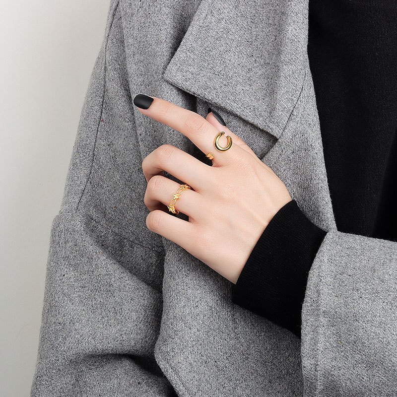 Cross Twist Ring Hollow Personality Geometry - Image 4