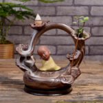 Ceramic Incense Burner Backflow Incense Burner Creative Ornaments Ceramic Backflow Incense Antique Purple Sand Aromatherapy Burner