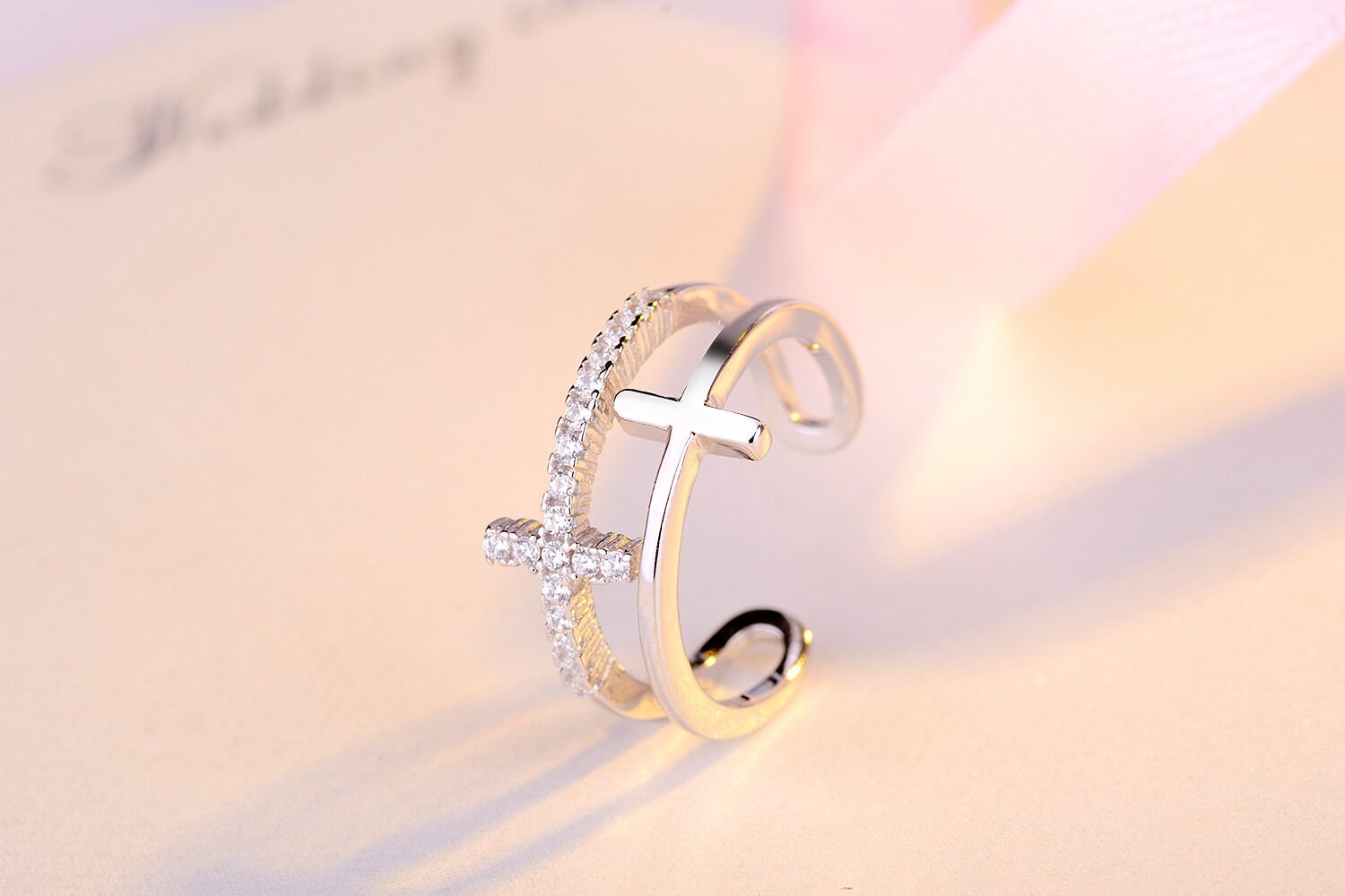 Diamond Ring Female Mouth Japanese And Korean Sweet Girl Heart Index Finger Ring - Image 6
