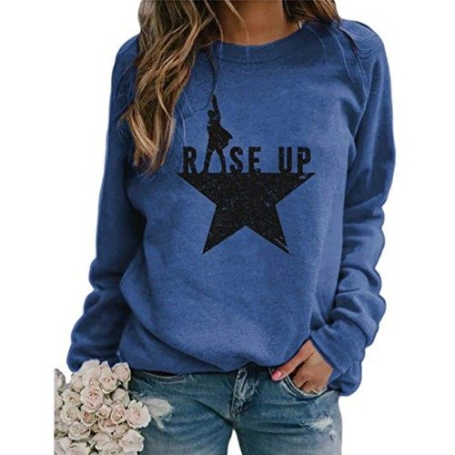 Five-pointed Star Print Round Neck Long-sleeved Pullover - Image 2