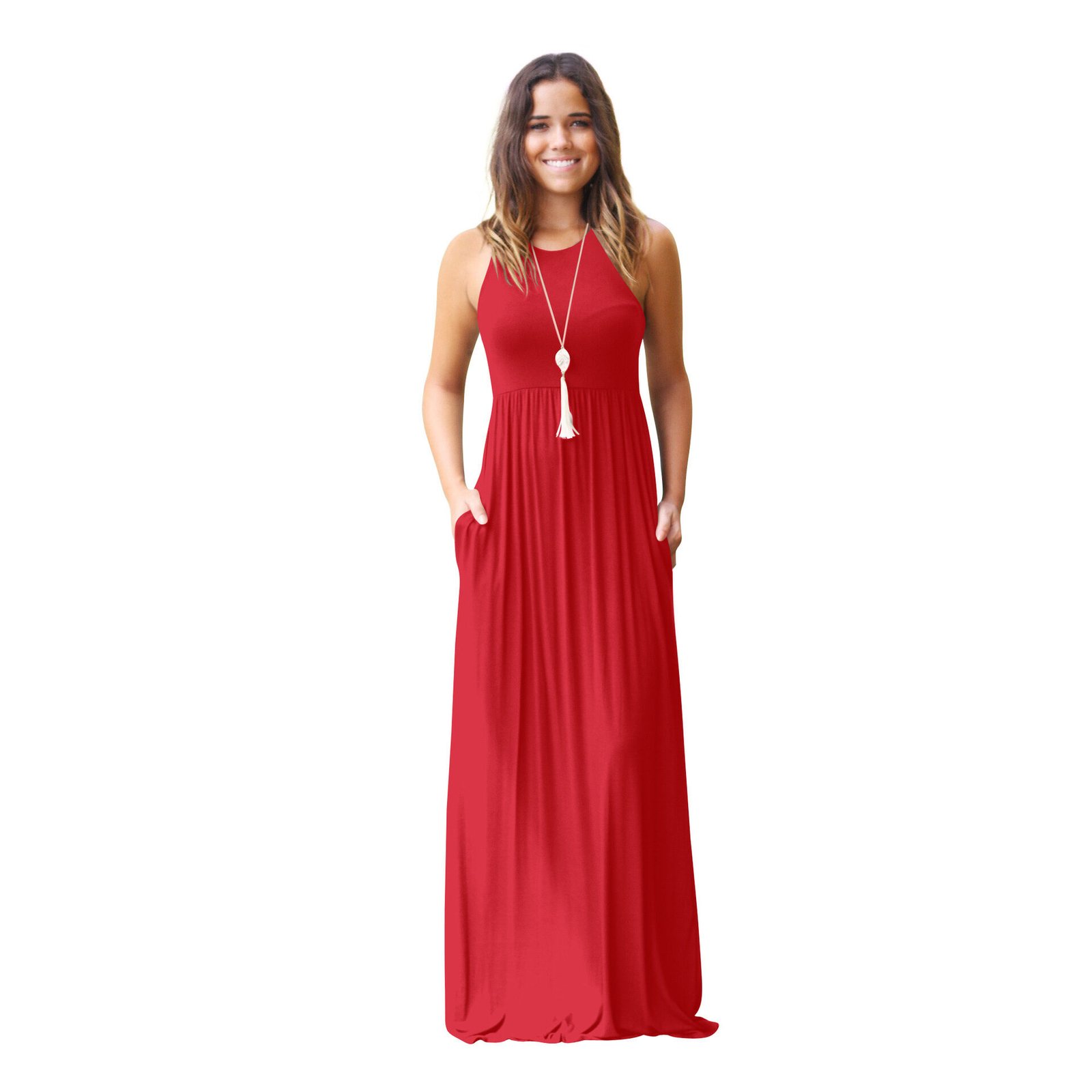 Casual Vest Pocket Dress Spring And Summer Short Sleeve Pocket Dress - Image 8