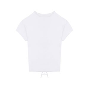 Irregular Backless Short Slim Sexy Hot Girl New White Short-sleeved Top